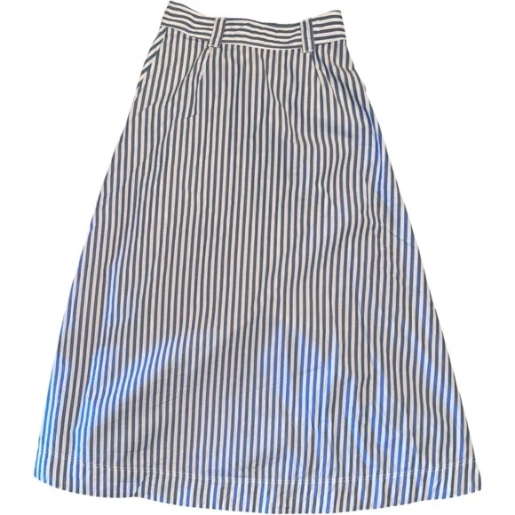 Sézane Clarine Flared Midi Skirt | Blue & White Striped| FR 34 / US 2 Twice Worn - Picture 4 of 9